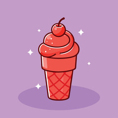 Ice Cream Icon PNG | Frozen Dessert, Sweet Treat, Summer Refreshment, Creamy Cone Illustration