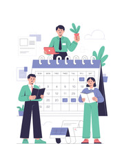 Team planning schedule calendar meeting business people