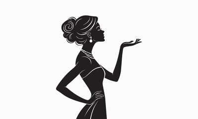 Elegant Woman Blowing a Kiss