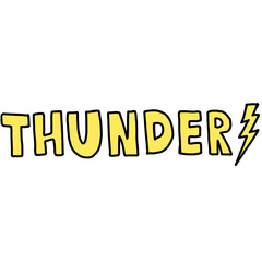 Hand drawn illustration of thunder letters for weather, temperature, rainy season, sticker, tattoo, decorations, patch, brooch, shirt print, sign, symbol, expression, logo, icon