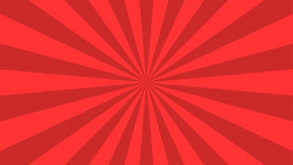 Red pop sunburst background. Pop and bright concentrated lines.