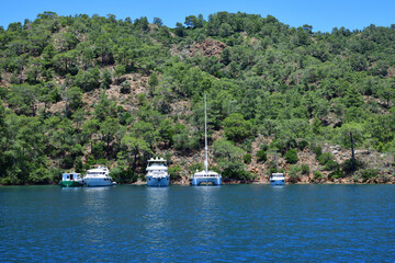 Yachts, Fethiye harbor, Mugla, Turkey