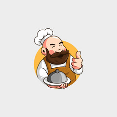 cartoon mascot logo of a fat ...