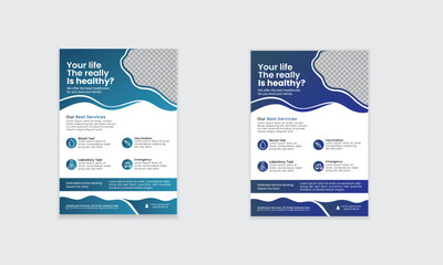 Medical healthcare simple flyer template design layout for print