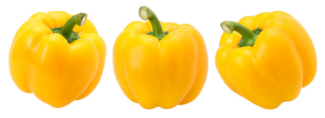 Yellow pepper isolated, transparent PNG, PNG format, collection, set