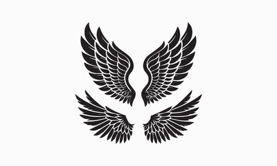 Twin Angel Wings Embrace