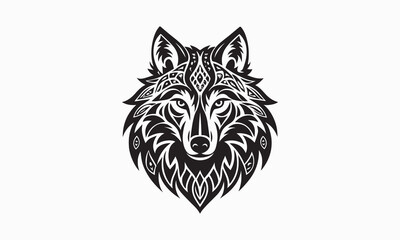 Mystical Tribal Wolf Head