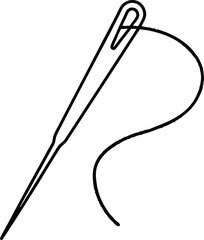 Sewing Needle vector icon. Thread vector sew tailor logo. isolated needle illustration