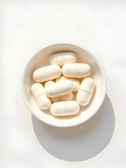 White pills in clean dish