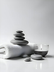 Zen stones and candles glass
