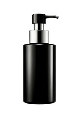 a black pump bottle on transparent background