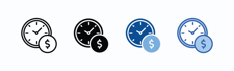 Time Icon Sheet Multiple Style Collection Isolated Vector