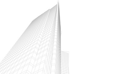 Fototapeta premium Modern architectural background vector 3d drawing