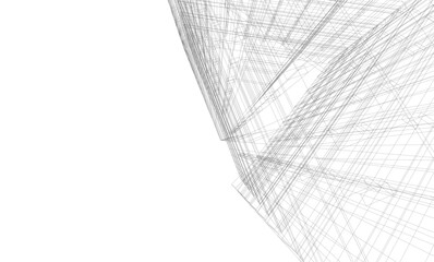 Modern architectural background vector 3d drawing