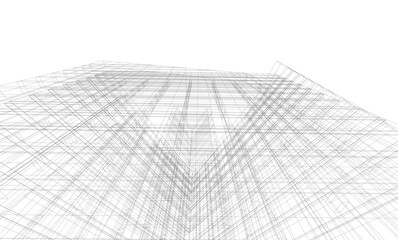 Modern architectural background vector 3d drawing