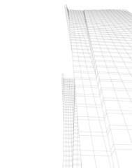 Modern architectural background vector 3d drawing