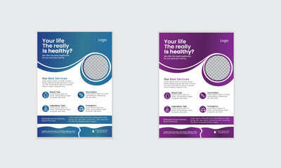 Medical healthcare simple flyer template layout design for print