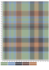 Detailed Plaid Fabric Swatch with Soft Colors and Ruler Markings for Design Reference close up fabric