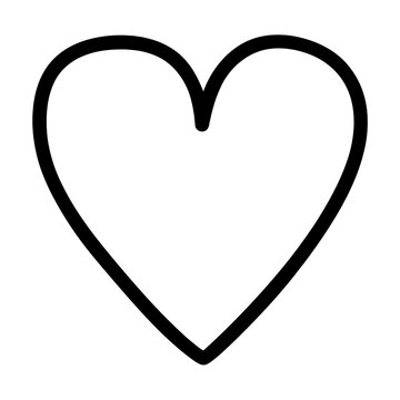 Line drawing of a heart-shaped minimalist outline simple vector