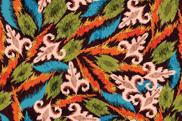 abstract seamless motif fabric patterns, abstract ikat, carpet, fabric, batik