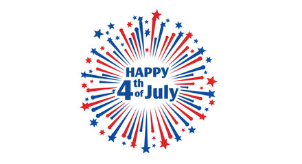 Happy 4th of july celebration with colorful fireworks design