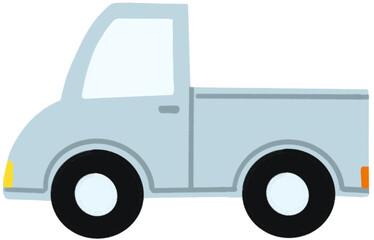 A vintage-style pickup truck illustration perfect for farm-themed posters, summer holiday designs, or nostalgic rural scenes.