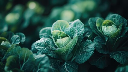Obraz premium Close-up of vibrant green leafy plants