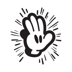 Obraz premium Iconic hand gesture for greeting and surprise expression