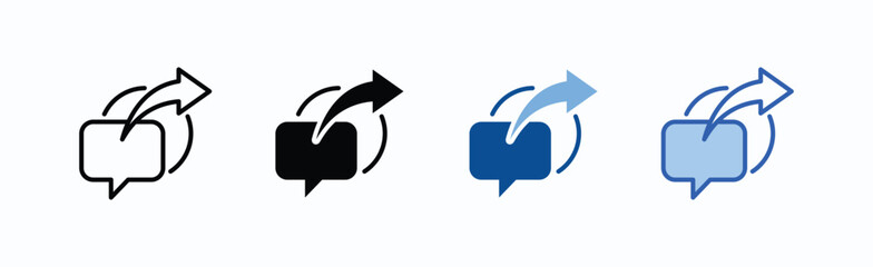 Share Icon Sheet Multiple Style Collection Isolated Vector