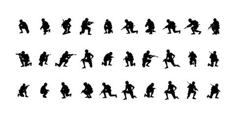 Happy Independence Day Army Vector silhouettes – Patriotic Military Silhouette Clipart Design Bundles 
