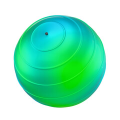 Pilates Ball Icon
A bright green and blue inflatable pilates ball in 3D style. Ideal for balance training, yoga, stretching, or core exercises.