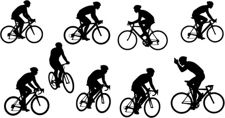 Obraz premium Cycling silhouette vector 