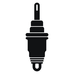 car spark plug. This is a clean, black and white vector graphic of a spark plug.