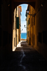 View of Piombino town in Tuscany