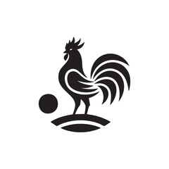 Creative black rooster logo design for branding purposes