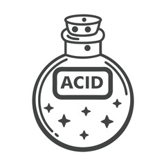 Safety Hazard Acid Bottle Vector Logo