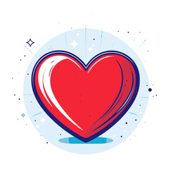 Red heart icon illustration symbol design vector