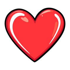 Red heart icon illustration design romantic vector