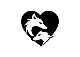 Pet Dogs Care Love Clean and Minimal logo Silhouette