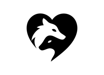 Pet Dogs Care Love Clean and Minimal logo Silhouette