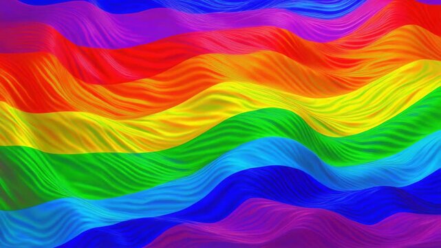 Rainbow flag waving, representing lgbtq plus pride, equality, and diversity as vibrant symbolic.