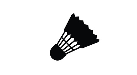 Black shuttlecock isolated on white background, badminton equipment for sport and recreation
