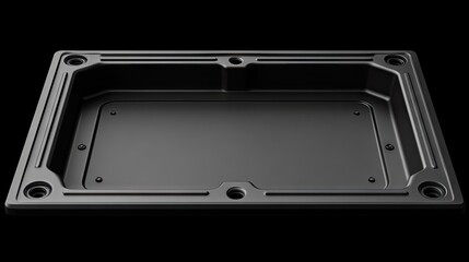 Rectangular black enclosure with mounting holes.