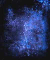 Blue abstract watercolor background, grunge scratched texture