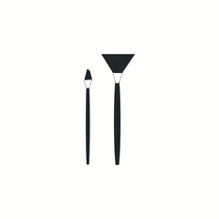 makeup brushes simple icon Vector
