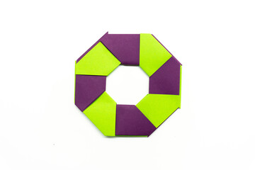 Paper ninja star made of paper. Origami.