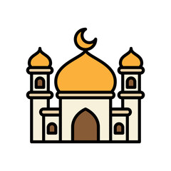 Vector illustration of an Mosque icon on a white background