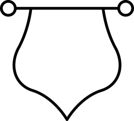 Royal flags icon set. Medieval banners and trophy luxury fantasy empty flags, medieval battle flag. Hanging fabric royal banner, pennant mockup, castle wall flags vector illustration.