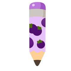 Purple Mangosteen Pencil Clipart PNG
