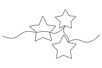 Star continuous one line drawing of vector illustration
